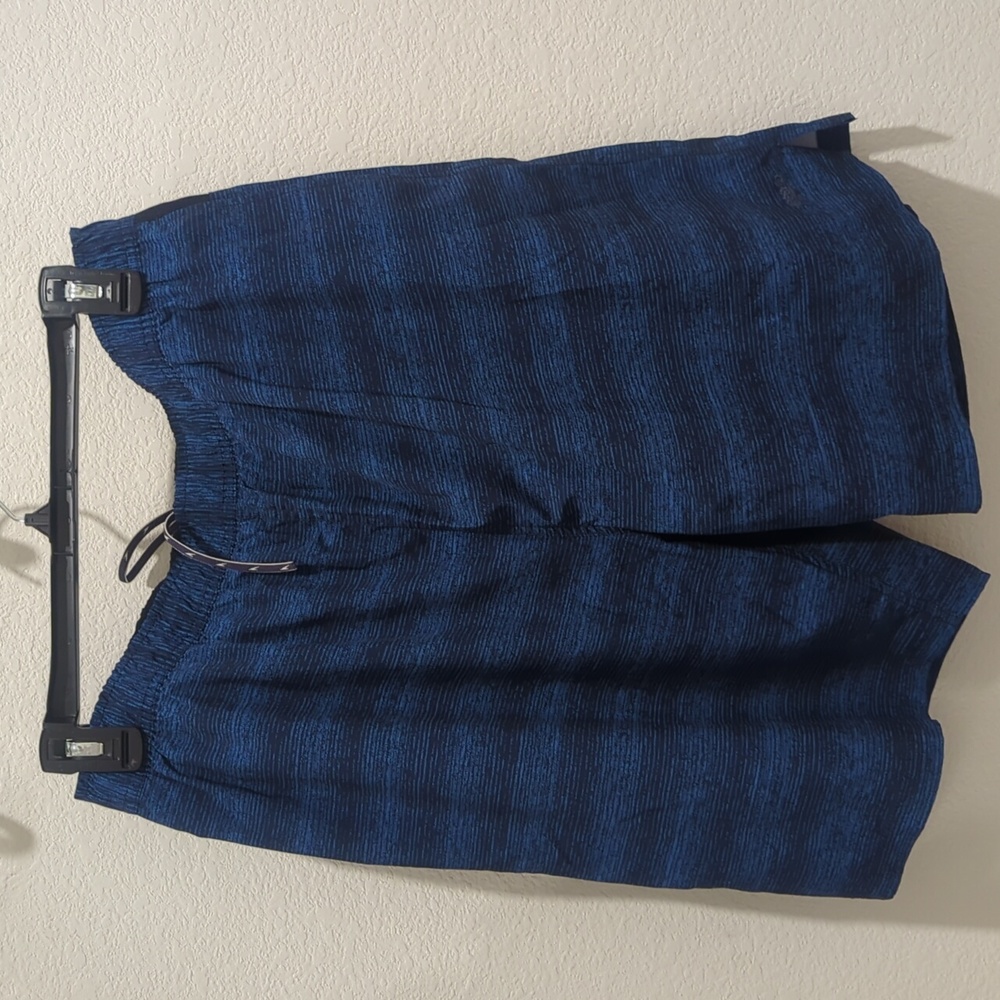 Speedo Men's Swim Trunks, XL, Navy/Blue Striped